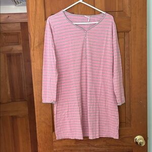 Calida Premium Swiss Sleep Shirt — Pink & Beige — Size Medium — Like New